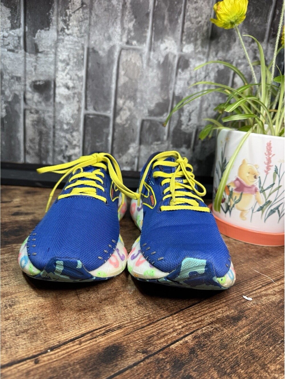 Brooks Glycerin 20 Bowl O Women’s Blue/Yellow Low Top Lace-Up Logo Mesh - Picture 3 of 7